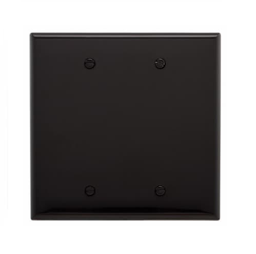 Eaton Wiring 2-Gang Blank Wall Plate, Mid-Size, Polycarbonate, Black