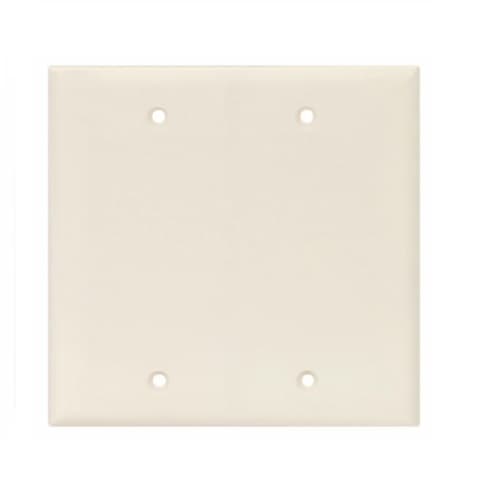 Eaton Wiring 2-Gang Blank Wall Plate, Mid-Size, Polycarbonate, Light Almond
