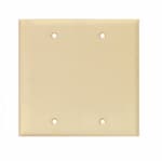 Eaton Wiring 2-Gang Blank Wall Plate, Mid-Size, Polycarbonate, Ivory