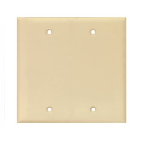 Eaton Wiring 2-Gang Blank Wall Plate, Mid-Size, Polycarbonate, Ivory