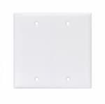 Eaton Wiring 2-Gang Blank Wall Plate, Mid-Size, Polycarbonate, White