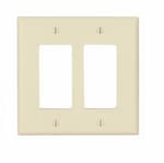 Eaton Wiring 2-Gang Decora Wall Plate, Mid-Size, Polycarbonate, Almond