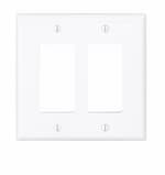 Eaton Wiring Mid-Size 2-Gang Duplex Decorator Polycarbonate Wallplate, White