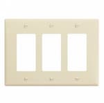 Eaton Wiring 3-Gang Decora Wall Plate, Mid-Size, Polycarbonate, Almond