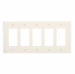 Eaton Wiring 5-Gang Decora Wall Plate, Mid-Size, Polycarbonate, Almond