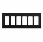Eaton Wiring 6-Gang Decora Wall Plate, Mid-Size, Polycarbonate, Black