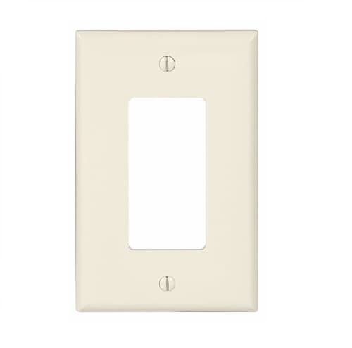 Eaton Wiring 1-Gang Decora Wall Plate, Mid-Size, Polycarbonate, Light Almond