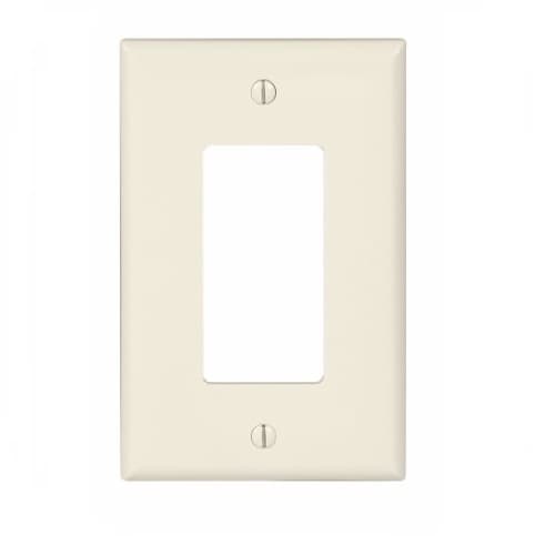 Eaton Wiring 1-Gang Decora Wall Plate, Mid-Size, Polycarbonate, Light Almond