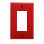 Eaton Wiring 1-Gang Decora Wall Plate, Mid-Size, Polycarbonate, Red