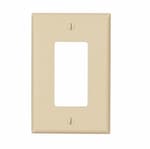 Eaton Wiring 1-Gang Decora Wall Plate, Mid-Size, Polycarbonate, Ivory