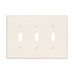 Eaton Wiring 3-Gang Toggle Wall Plate, Mid-Size, Polycarbonate, Almond