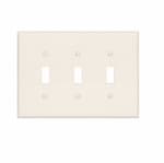 Eaton Wiring 3-Gang Toggle Wall Plate, Mid-Size, Polycarbonate, Light Almond