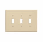 Eaton Wiring 3-Gang Toggle Wall Plate, Mid-Size, Polycarbonate, Ivory