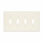Eaton Wiring 4-Gang Toggle Wall Plate, Mid-Size, Polycarbonate, Almond