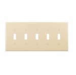 Eaton Wiring 5-Gang Toggle Wall Plate, Mid-Size, Polycarbonate, Ivory