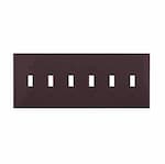 Eaton Wiring 6-Gang Toggle Wall Plate, Mid-Size, Polycarbonate, Brown