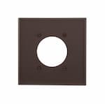 Eaton Wiring 2-Gang Power Outlet Wall Plate, Mid-Size, 2.15" Hole, Brown