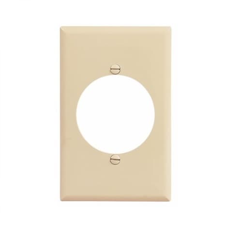 Eaton Wiring 1-Gang Power Outlet Wall Plate, Mid-Size, 2.15" Hole, Ivory