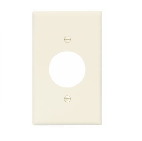 Eaton Wiring 1-Gang Power Outlet Wall Plate, Mid-Size, 1.40" Hole, Light Almond