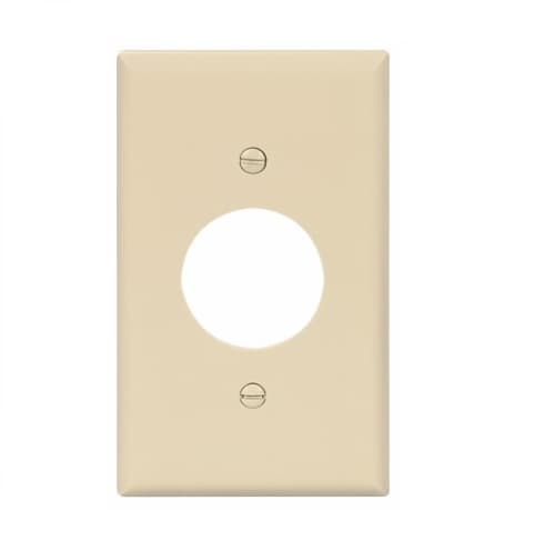 Eaton Wiring 1-Gang Power Outlet Wall Plate, Mid-Size, 1.40" Hole, Ivory