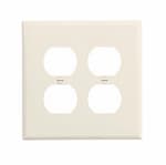 Eaton Wiring 2-Gang Duplex Wall Plate, Mid-Size, Polycarbonate, Light Almond