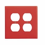 Eaton Wiring 2-Gang Duplex Wall Plate, Mid-Size, Polycarbonate, Red