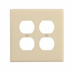 Eaton Wiring 2-Gang Duplex Wall Plate, Mid-Size, Polycarbonate, Ivory