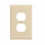 Eaton Wiring 1-Gang Duplex Wall Plate, Mid-Size, Ivory