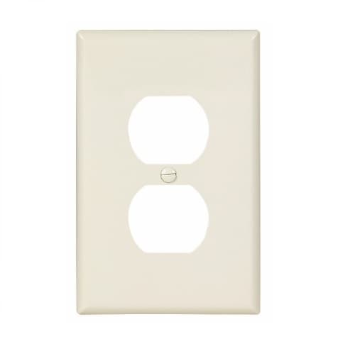 Eaton Wiring 1-Gang Duplex Wall Plate, Mid-Size, Polycarbonate, Light Almond