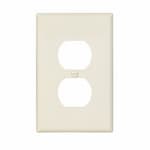 Eaton Wiring 1-Gang Duplex Wall Plate, Mid-Size, Polycarbonate, Light Almond