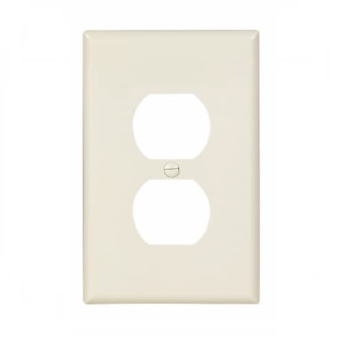 Eaton Wiring 1-Gang Duplex Wall Plate, Mid-Size, Polycarbonate, Light Almond