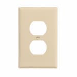 Eaton Wiring 1-Gang Duplex Wall Plate, Mid-Size, Polycarbonate, Ivory