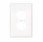 Eaton Wiring 1-Gang Duplex Wall Plate, Mid-Size, Polycarbonate, White