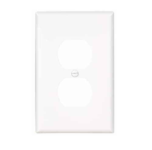 Eaton Wiring 1-Gang Duplex Wall Plate, Mid-Size, Polycarbonate, White