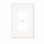 Eaton Wiring 1-Gang Duplex Wall Plate, Mid-Size, Polycarbonate, White