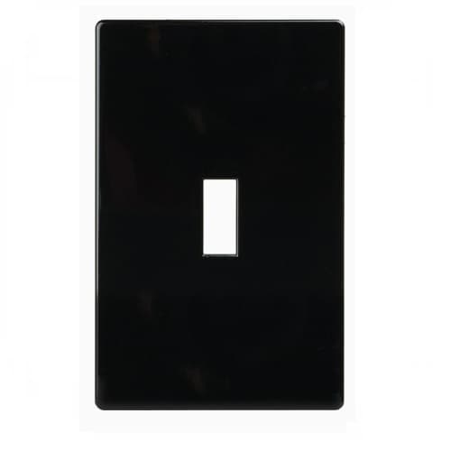 Eaton Wiring 1-Gang Toggle Wall Plate, Mid-Size, Screwless, Polycarbonate, Black