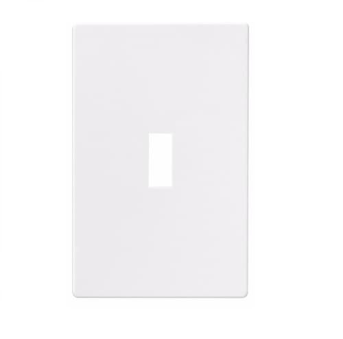 Eaton Wiring 1-Gang Toggle Wall Plate, Mid-Size, Screwless, White