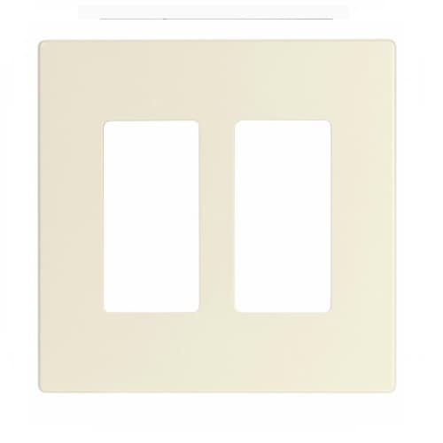 Eaton Wiring 2-Gang Decorative Wall Plate, Mid-Size, Screwless, Polycarbonate, Almond