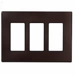 Eaton Wiring 3-Gang Decora Wall Plate, Mid-Size, Screwless, Polycarbonate, Oil Rubbed Bronze