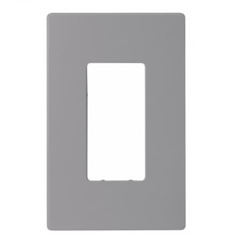 Eaton Wiring 1-Gang Decora Wall Plate, Mid-Size, Screwless, Gray