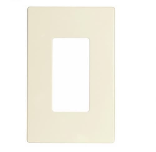 Eaton Wiring 1-Gang Decora Wall Plate, Mid-Size, Screwless, Light Almond