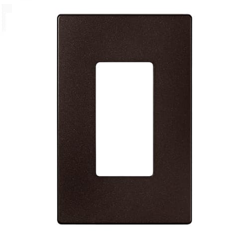 Eaton Wiring 1-Gang Decora Wall Plate, Mid-Size, Screwless, Polycarbonate, Oil Rubbed Bronze