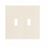 Eaton Wiring 2-Gang Toggle Wall Plate, Mid-Size, Screwless, Light Almond