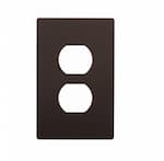 Eaton Wiring 1-Gang Duplex Receptacle Wall Plate, Mid-Size, Screwless, Brown