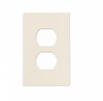 Eaton Wiring 1-Gang Duplex Receptacle Wall Plate, Mid-Size, Screwless, Light Almond