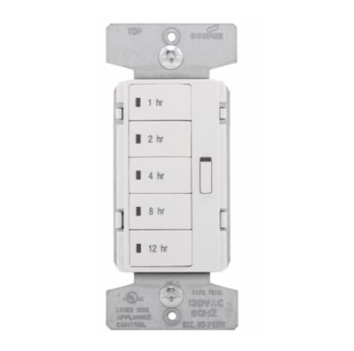 Eaton Wiring 1800W Hour Timer, 5-Button, Single-Pole, Almond/Ivory/White