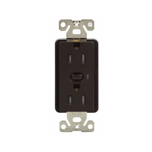 Eaton Wiring 15 Amp Z-Wave Plus Duplex Receptacle, Tamper Resistant, Brown