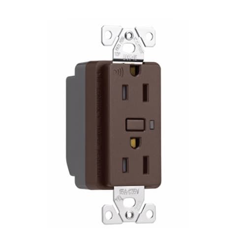 Eaton Wiring 15 Amp Z-Wave Plus Duplex Receptacle, Tamper Resistant, Oil Rubbed Bronze