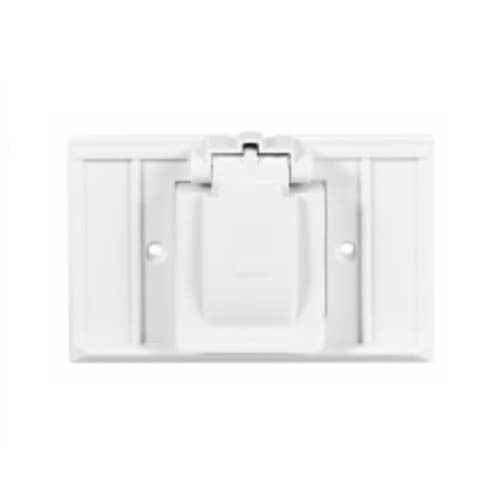 Eaton Wiring 1-Gang Single Receptacle Cover, Non-Metallic, White