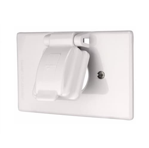 Eaton Wiring 1-Gang Single Receptacle Cover, Non-Metallic, White